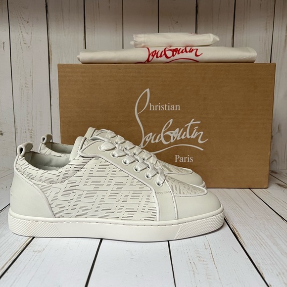 Christian Louboutin Rantulow Orlato CL Monogram Leather Sneaker White Sz 39 / 6 - Picture 2 of 14